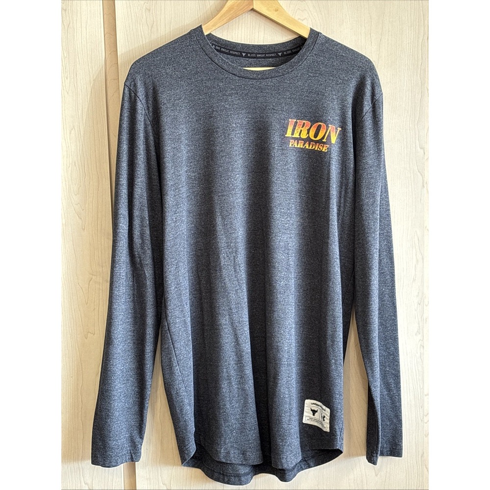 Under Armour Project Rock Iron Paradise Shirt Mens Medium‎ Dark Gray Loose Fit